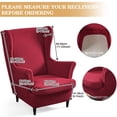 thumbnail image 3 of CJC Wingback Chair Slipcover, 2-Piece Stretch Wing Back Chair Cover with Cushion Cover, Armchair Covers Furniture Protector for Living Room Bedroom (Red), 3 of 10