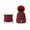 Wine Red, variant on ruhuadgb Women Winter Outdoor Warm Knitted Hat Pompom Beanie Plush Cap Neckerchief Set
