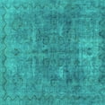 thumbnail image 1 of Ahgly Company Indoor Square Abstract Turquoise Blue Modern Area Rugs, 4' Square, 1 of 4