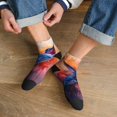 thumbnail image 3 of Rocae Vibrant Hummingbird Watercolor Art for Premium Adult Socks,Comfortable, Breathable, and Durable Socks, Perfect for Everyday Wear, 3 of 7