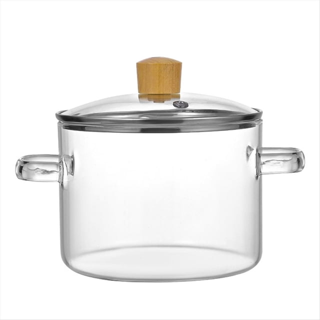 Ollas de Vidrio para Cocinar en la Estufa, Olla Transparente de 1.6L para Popurrí, Cacerola de Vidrio con Tapa, Utensilios de Cocina para Estufa.