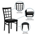 thumbnail image 4 of Flash Furniture Hercules Series Modern Armless Window Back Metal Restaurant Chair, Black, 4 of 13