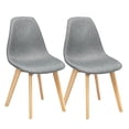 thumbnail image 1 of Gymax Set of 2 Dining Chairs Fabric Cushion Kitchen Side Chairs Gray, 1 of 7