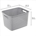 thumbnail image 2 of Sterilite 12736 Tall Weave Plastic Laundry Hamper Storage Basket, Gray (12 Pack), 2 of 7