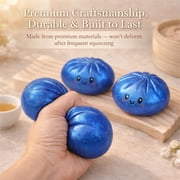 Dumpling Squishy, Glitter Dumpling, Colorful Squishy Dumplings with Box, Soft Squeeze Toy for Stress Relief (White)
