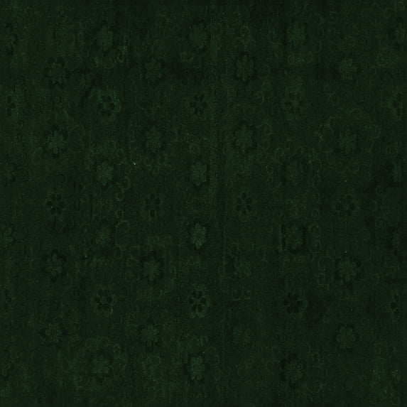 Ahgly Company Indoor Square Abstract Emerald Green Modern Area Rugs, 6' Square