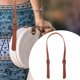 thumbnail image 5 of Bolso de mano de cuero sintético con asas, bolso de mano duradero, correa de repuesto, bolso de bricolaje, cinturón para mujer, bolso de mujer (marrón), 5 of 6