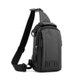 thumbnail image 1 of Qarigey Bolso de pecho para hombre, bolso de hombro, paquete deportivo para hombre, hebilla, soporte de viaje, compras informales, correa ajustable, Envolturas para manijas de equipaje Negro Qarigey AP012392-02, 1 of 6