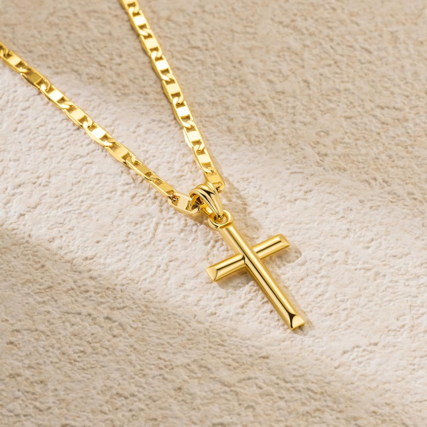 14K Gold Cross Necklace for Women Gold Chain with Minimalist Cross Pendant Elegant Faith Jewelry Gift Classic Gold Cross Necklace for Women