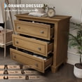 thumbnail image 3 of Commode à 3 Tiroirs pour Chambre, Commode en Bois Brun pour Chambre, Petites Commodes Rustiques Table de Nuit Armoire de Rangement en Bois pour Salon, 3 of 6