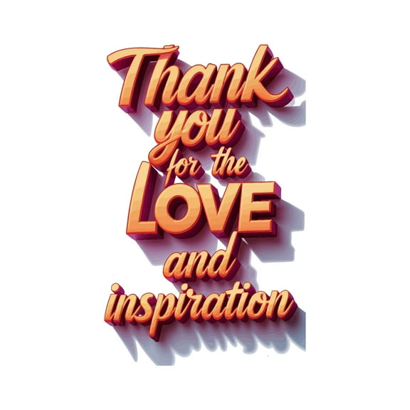 Thankyou For The Love And Inspiration Truly Loved Devotion Uplifting Positive Quote Wall Art Sticker Designs Vinyl Stickers For Home House Walls Rooms Windows Bedroom Decoration Size (28x28 inch)