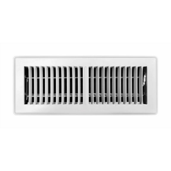 Tru Aire 4 In. H X 12 In. W 2-Way Powder Coat White Steel Floor Register