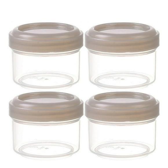 MesaSe Plastic Regular Mouth Mason Jars 35 ml Clear Glass Jars with Plastic Lids for Sealing Canning Jars for Food Storage Overnight Oats Dry Food Snacks Candies DIY Projects (4PAC