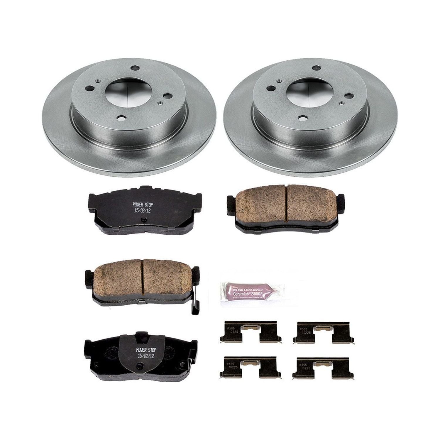 Power Stop Rear Stock Replacement Brake Pad and Rotor Kit KOE740