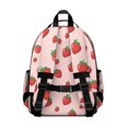 thumbnail image 3 of Strawberry and Sticker Pink Pattern Cute School Backpack Bag for School with Padded Back and Adjustable Shoulder Straps 15.25"x11.5"x5.25", 3 of 5