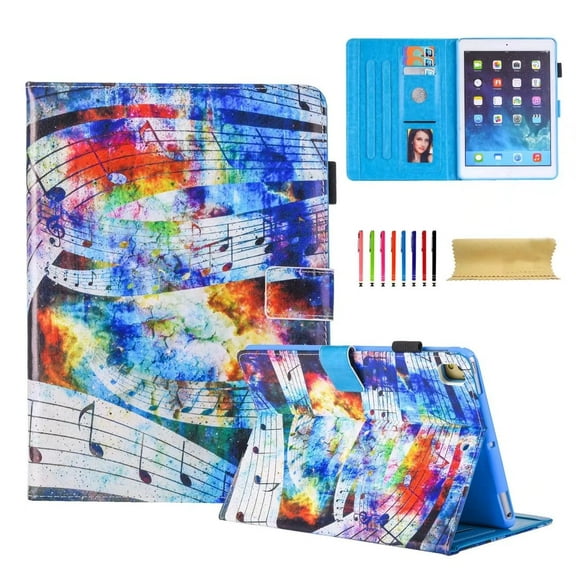 Dteck iPad 9.7 inch 2017 Case / iPad Air Case / iPad Air 2 Case - Auto Wake / Sleep Folio Smart Cover Stand Wallet Case, Music Sky
