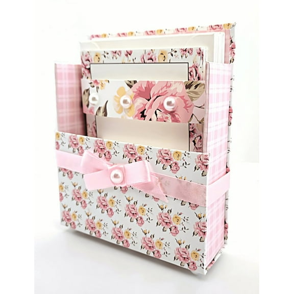 Stationery Gift Box Set w/Reusable Desktop Organizer Box-Pink