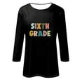 thumbnail image 3 of Jinhomg Womens 3/4 Length Sleeve Tunic Tops Funny Letter Printed Round Neck Pullovers Casual Cozy Going Out Wear Summer Saving Black#6 S, 3 of 4