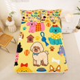 thumbnail image 5 of Homewish Funny Dogs Queen Sheets For Kids Girls Boys ,Cute Corgi Pug Queen Sheet Sets,Yellow,4-Piece,1 Flat Sheet, 1 Fitted Sheet and 2 Pillowcases, 5 of 6
