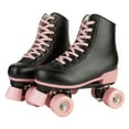 thumbnail image 4 of JOJOLAM Roller Skate, Adult Teen Classic High Top Roller Skates with Light up Wheels, Black&Pink (Women's 7.5), 4 of 10