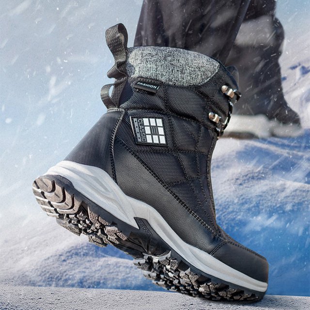 Botas de tobillo con plataforma para hombre Zapatos cómodos con forro polar Botas de senderismo de caña alta a la moda DQrwqpou Tenis De Mujer Tenis De Hombre