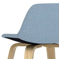 thumbnail image 6 of Simpli Home Randolph Mid Century Modern 28 inch Bentwood Counter/ Bar Height Stool (Set of 2) with Light Wood in Denim Blue Polyester linen, 6 of 10