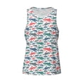 thumbnail image 4 of Xecao Colorful Shark Men's Tank Top Workout Quick Dry Sleeveless Gym Jogging Muscle Shirts Summer Swim Beach Tops, 4 of 9