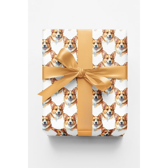 London Penny Premium Wrapping Paper - Corgi Wiggle Wrap