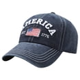 thumbnail image 3 of HAJWOH American Flag Hat for Men Women Distressed Vintage Cotton Adjustable Embroidered Patriotic Baseball Cap, 3 of 4