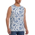 thumbnail image 2 of Haiem Men's Rabbit And Butterfly Print Tank Tops Summer Sleeveless Cut Off Workout T-Shirts Fitness Vest Athletic Undershirts-X-Large, 2 of 8