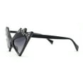 thumbnail image 3 of Sparkling Show Girl Silver Foil Bling Glitz Triangle Cat Eye Plastic Sunglasses Black - Smoke, 3 of 4