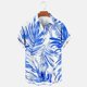 thumbnail image 4 of Mens Casual Manga Corta Botón Abajo Camisas Impresas Bolsillo Botón Turndown Cuello Top Blusa Camisa, 4 of 6