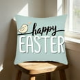 thumbnail image 5 of 18x18 inch Easter Pillow Covers , Risen Bunny Floral Eggs Farmhouse Decorations Spring Holiday Decor Throw Cushion Case for Home Couch, 5 of 5