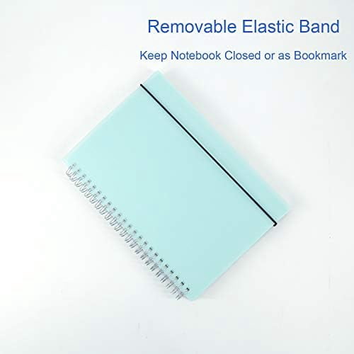3 Pack A5 Spiral Bullet Dotted Journal with 120gsm Thick Paper, Dot Grid Spiral Notebook with Plastic Hardcover and Elastic Band Closure, 80 Sheets Per Pack 5.7X 8.3 inches