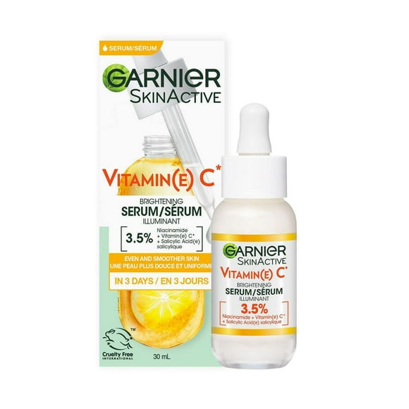 Garnier Vitamin C Face Serum with Salicylic Acid + Niacinamide, Brightening for Dull Skin, 30 mL