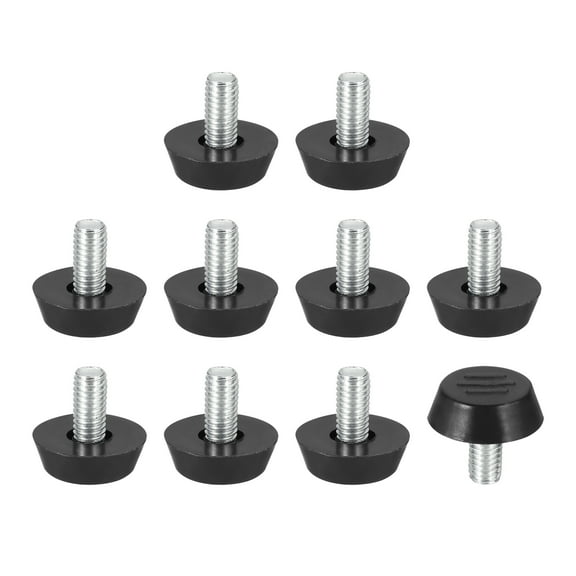 Uxcell 10 Pcs M6x12mm Thread Adjustable Furniture Levelers Table Feet Screw on