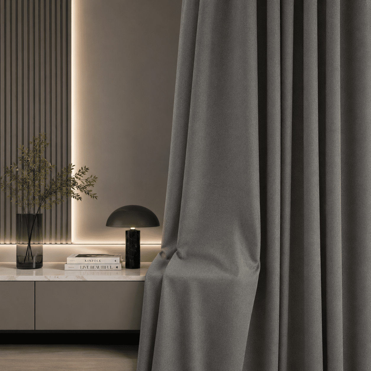 TOPICK Gray Blackout Curtains Solid Grommet Drapes for Bedroom Living Room Dining Room 2 Panels W40" x L84" inch