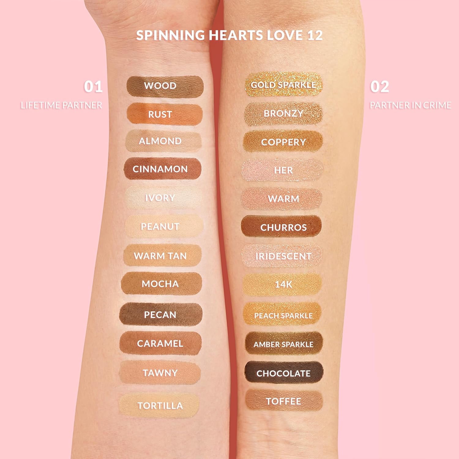 KimChi Chic Beauty Spinning Hearts Love Shadow Palette, 01 Lifetime Partner, 0.3 oz