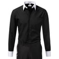 thumbnail image 2 of Berlioni Italy Men's Long Sleeve Two Tone Premium Dress Shirt, 2 of 3
