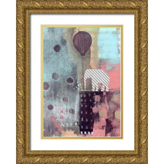 Ogren, Sarah 24x32 Gold Ornate Wood Framed with Double Matting Museum Art Print Titled - The Elephant and the Balloon
