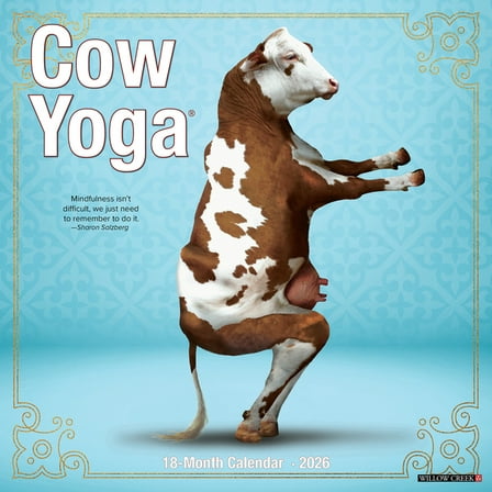 Cow Yoga 2026 Wall Calendar, (Paperback)