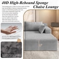 thumbnail image 5 of 71'' Oversized Double Chaise Lounges Indoor, Cloud Upholstered Boneless Couch Bed, Deep Seat, No Assembly Required, Modern Corduroy Sleeper Loveseat Chair for Living Room Bedroom Reading (Light Grey), 5 of 8