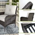 thumbnail image 6 of INTER HUT 5 Pieces Patio Furniture Set, Outdoor Rattan Chair Wicker Conversation Sets with Cushions and Glass Coffee Table, 6 of 9