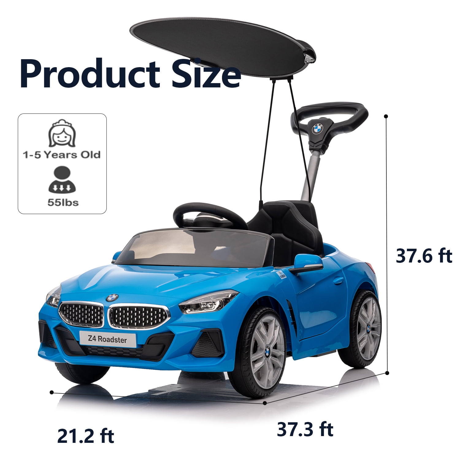 Funyard 3 in 1 Kids Push Ride on Car for Toddlers 1 5 Licensed BMW Z4 Toddler Toy Push Car Shop Black Friday Deals for 2024 Walmart