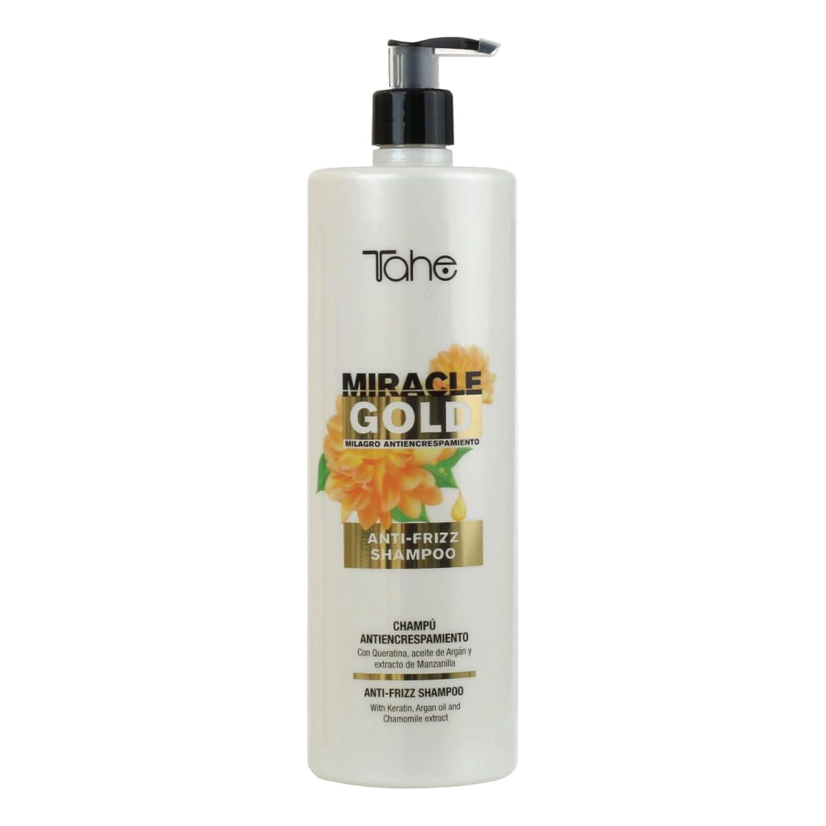 Tahe Miracle Gold Frizz Control Big Kit - Shampoo 1000ml, Mask 1000ml, Hair Shine Mist 200ml - Includes Hair Shine Mist for Ultimate Frizz Control
