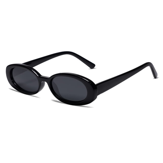 Gafas de sol VANLINKER 90s Retro Ovaladas Polarizadas UV400 Negras