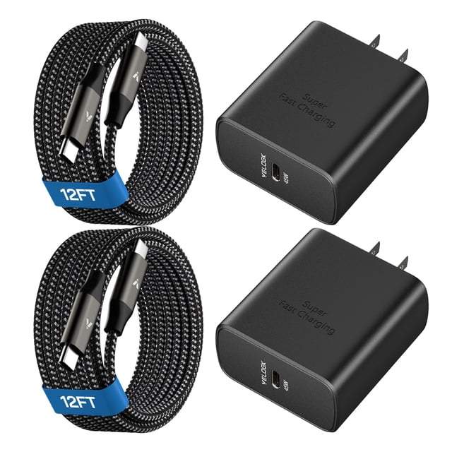 Cargador VELOGK USB C superrápido de 45 W para Samsung Galaxy S25