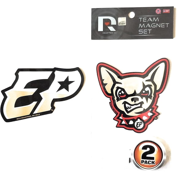 El Paso Chihuahuas 2-Piece Die Cut Team Logo Magnet Set, 3 Inch Magnets, Home or Auto Use, Officially Licensed, Made in the USA