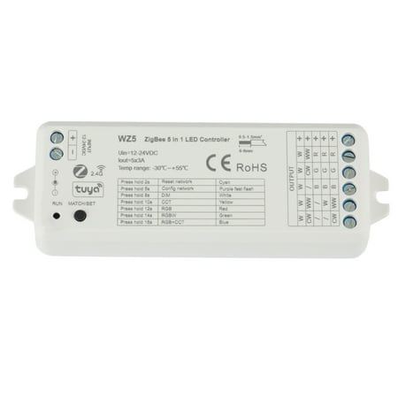 

WZ5 TUYA Zigbee Led Controller DC12V 24V 5In1 Dimmer CCT RGB RGBW RGBWW RGBCCT Strip TUYA Smart Life APP Voice Control