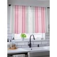 thumbnail image 5 of Sheer Curtains 45 Inch Length 2 Panels Set for Kitchen, Pink Gray Stripes Semi Sheer Curtains for Windows, Chic Modern Abstract Vertical Lines Voile Window Treatments Rod Pocket Curtain, 5 of 7